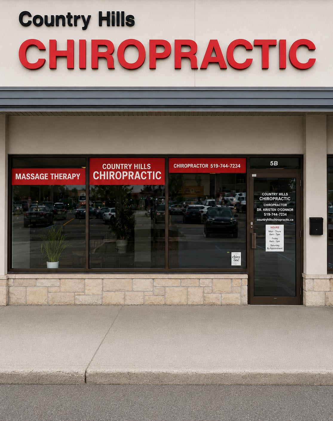Country Hills Chiropractic Centre storefront on Strasburg Road